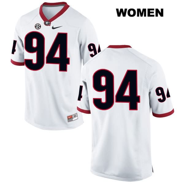 Georgia Bulldogs Women's Michael Barnett #94 NCAA No Name Authentic White Nike Stitched College Football Jersey DMJ8656KZ